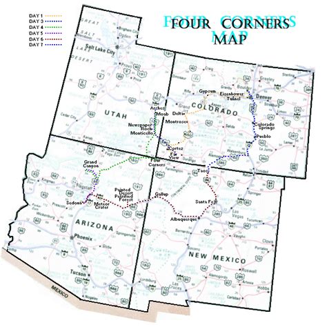 Map of the Four Corners